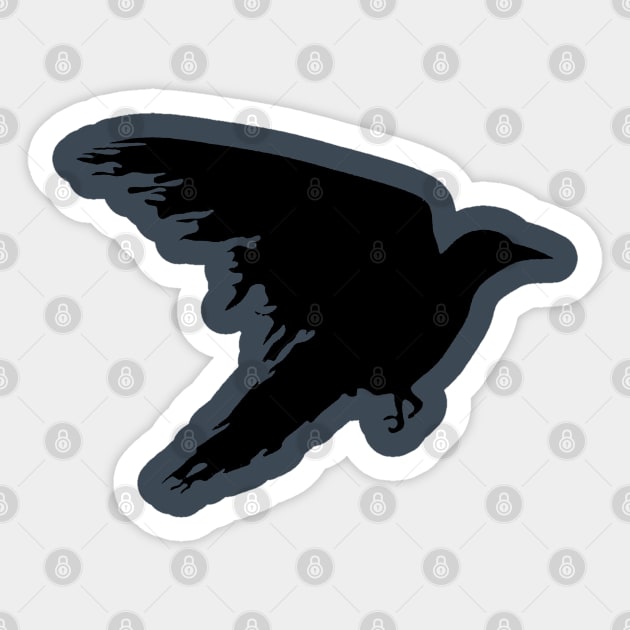 Ragged Raven Silhouette Sticker by taiche